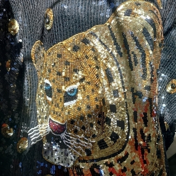 RARE vintage 80s Sequin dress 100% silk - Picture 11 of 11